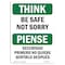 Signmission OSHA THINK Sign, Be Safe Lock It Out Bilingual, 18in X 12in Decal, 12" W, 18" L, Landscape OS-TS-D-1218-L-11803 - alternate 1